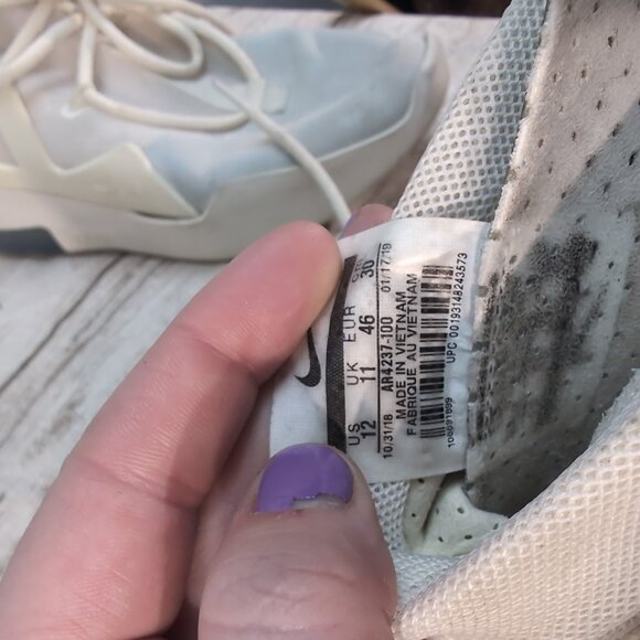 Nike Fear of God 1 Sail 2019 Men Size 12 - Picture 8 of 9